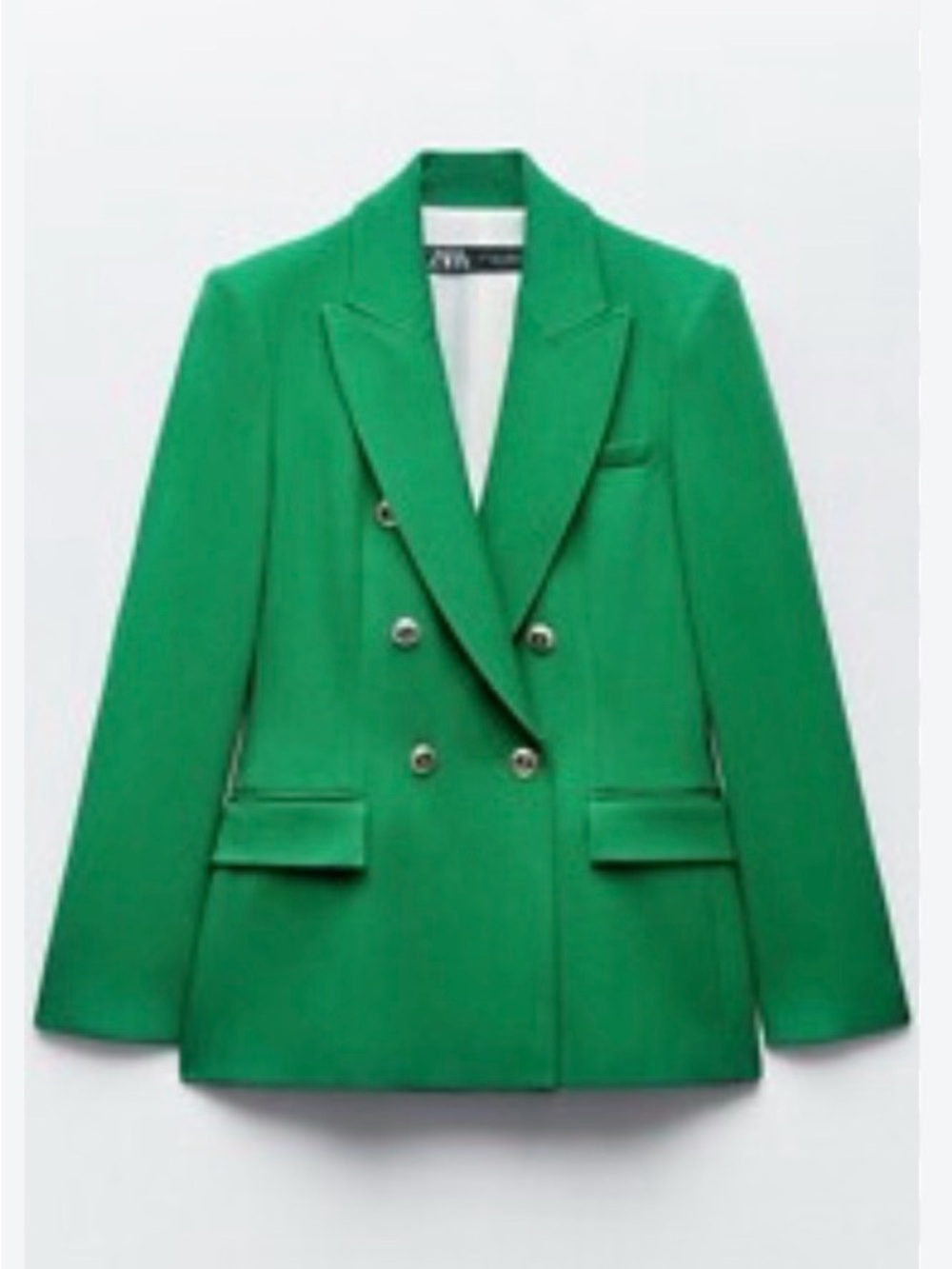 Zara sz m fitted Green Double-Breasted Women's Blazer Jacket new - Picture 2 of 4